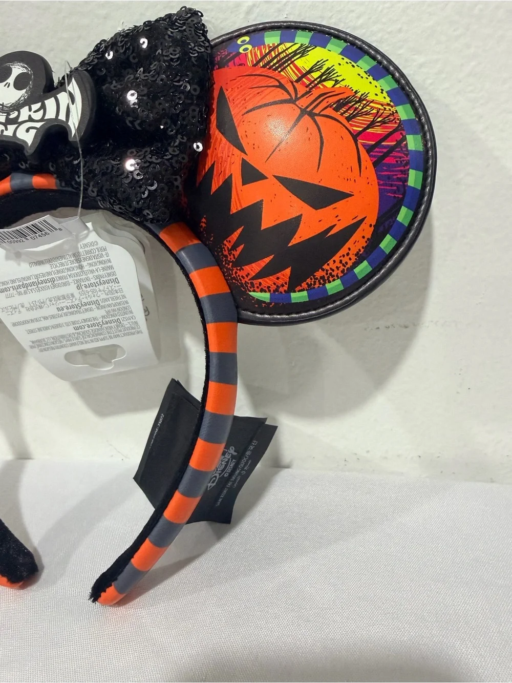 Disney Nightmare Before Christmas Pumpkin King Ears Headband NWT
